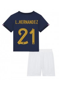 Frankrijk Lucas Hernandez #21 Babytruitje Thuis tenue Kind WK 2022 Korte Mouw (+ Korte broeken)